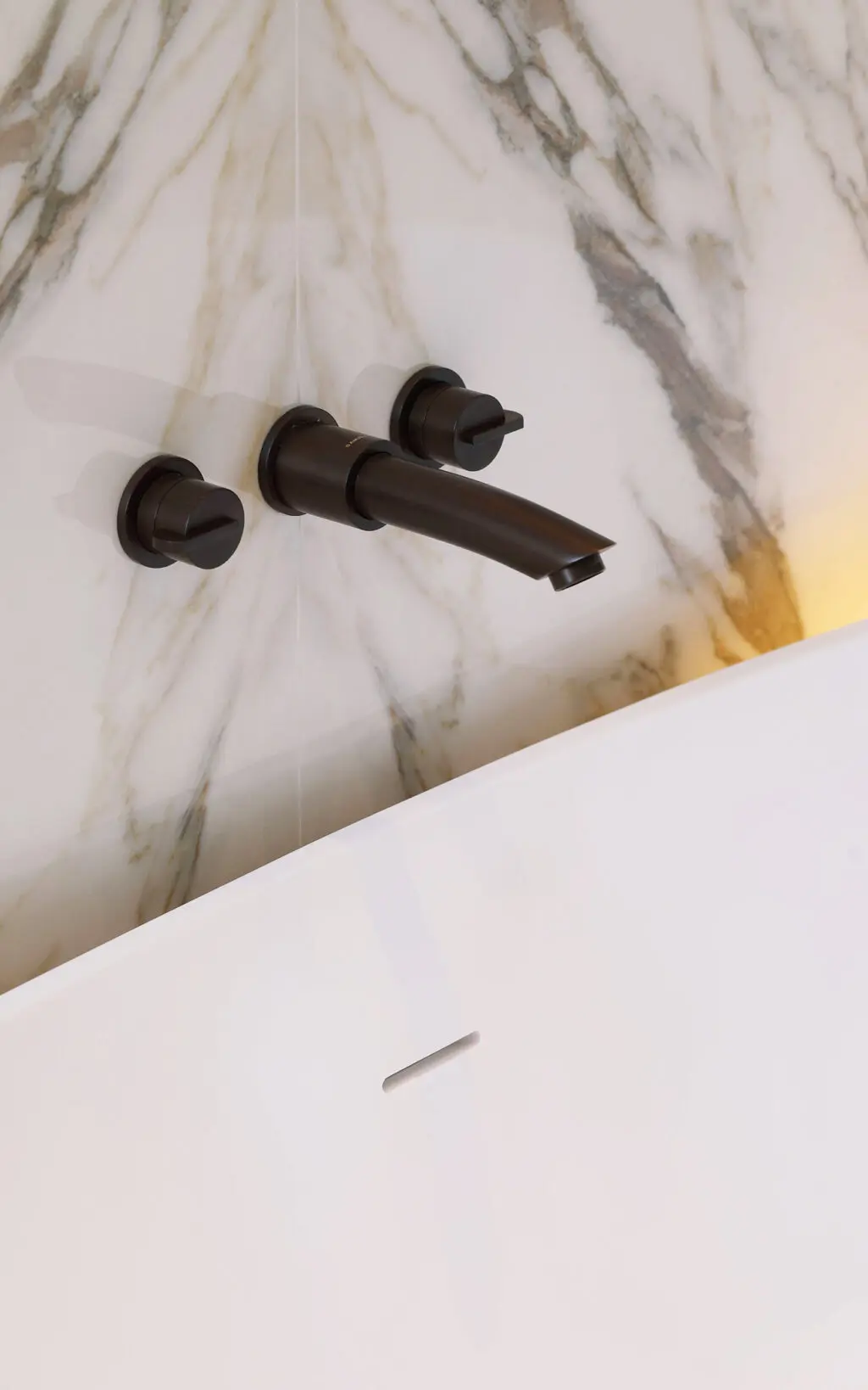 Samuel Heath Xenon wall mounted bath tap in City Bronze