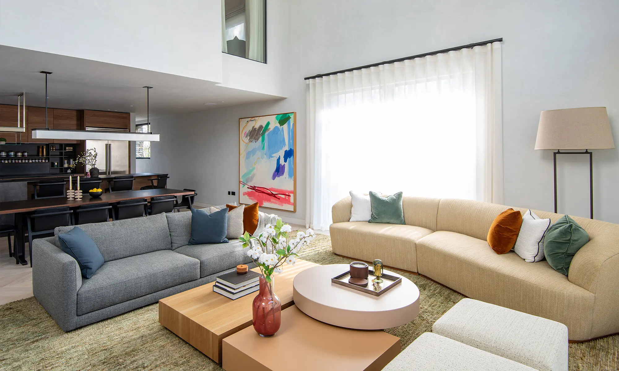 Open plan kitchen and living area