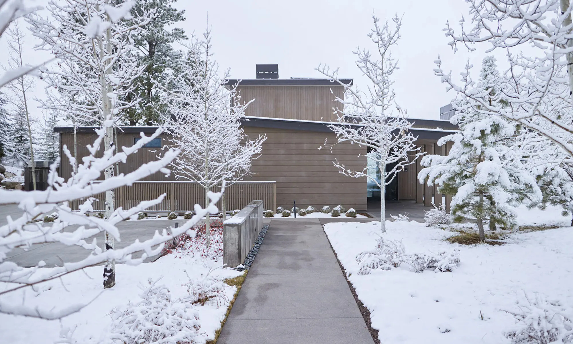 Walkway to a luxury property in Aspen