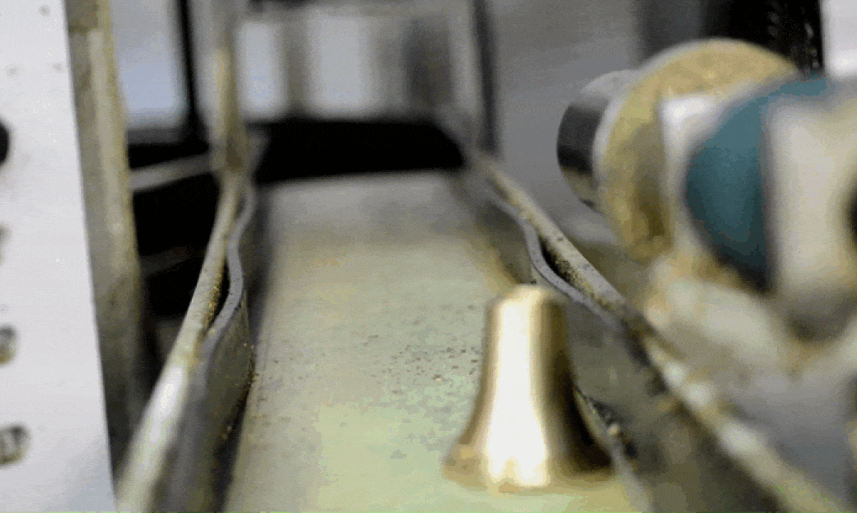 Brass component after milling