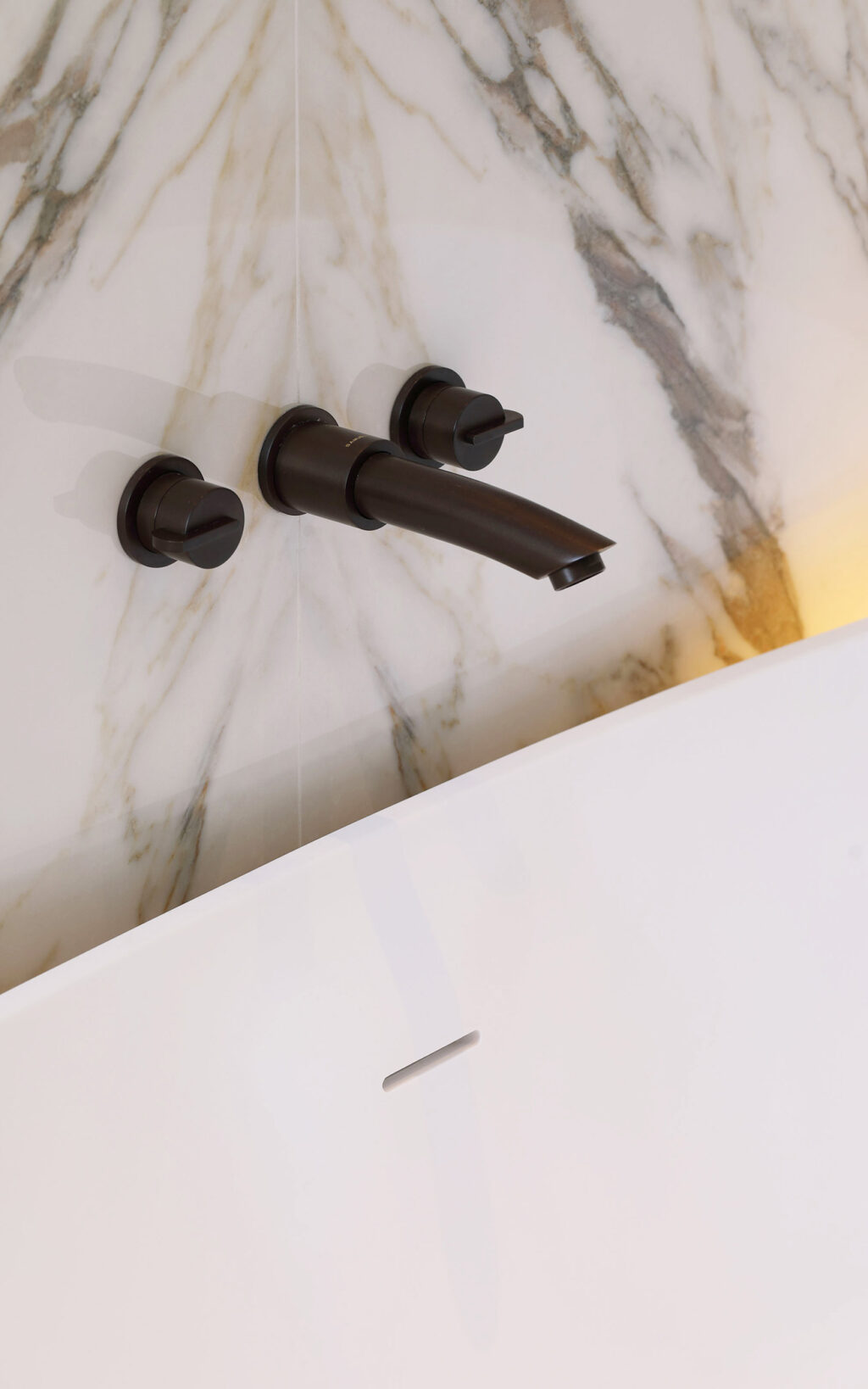 Samuel Heath Xenon wall mounted bath tap in City Bronze