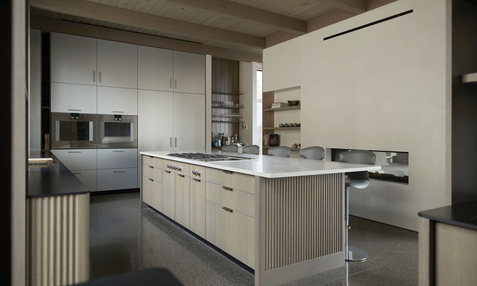 Bespoke kitchen design with integrated cabinets