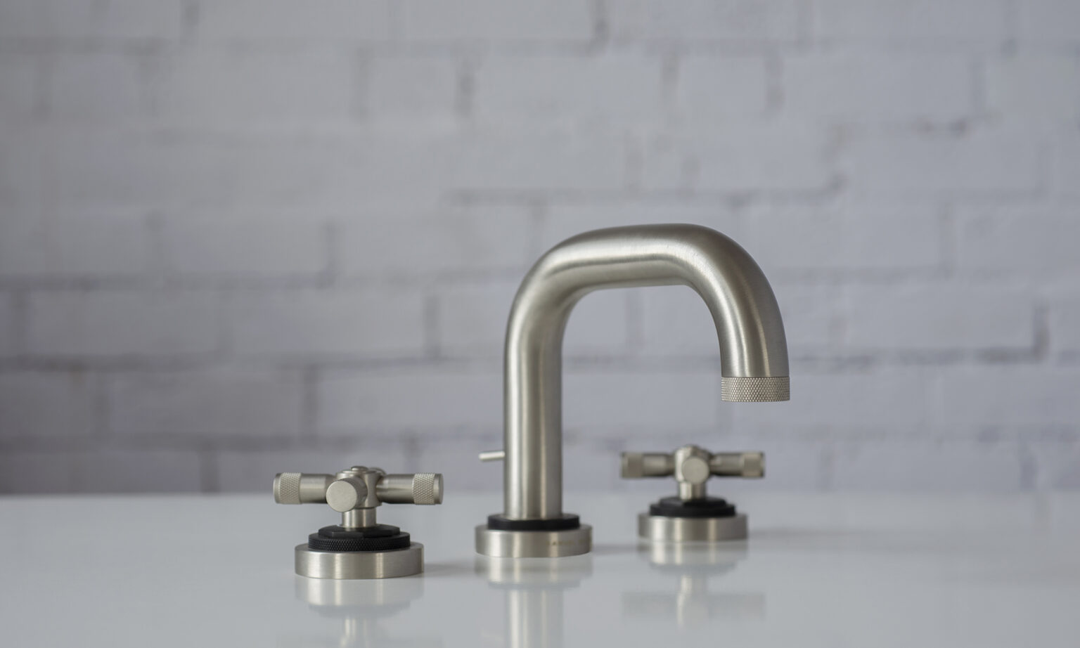 a finished LMK industrial three hole basin tap at the end of the design process.