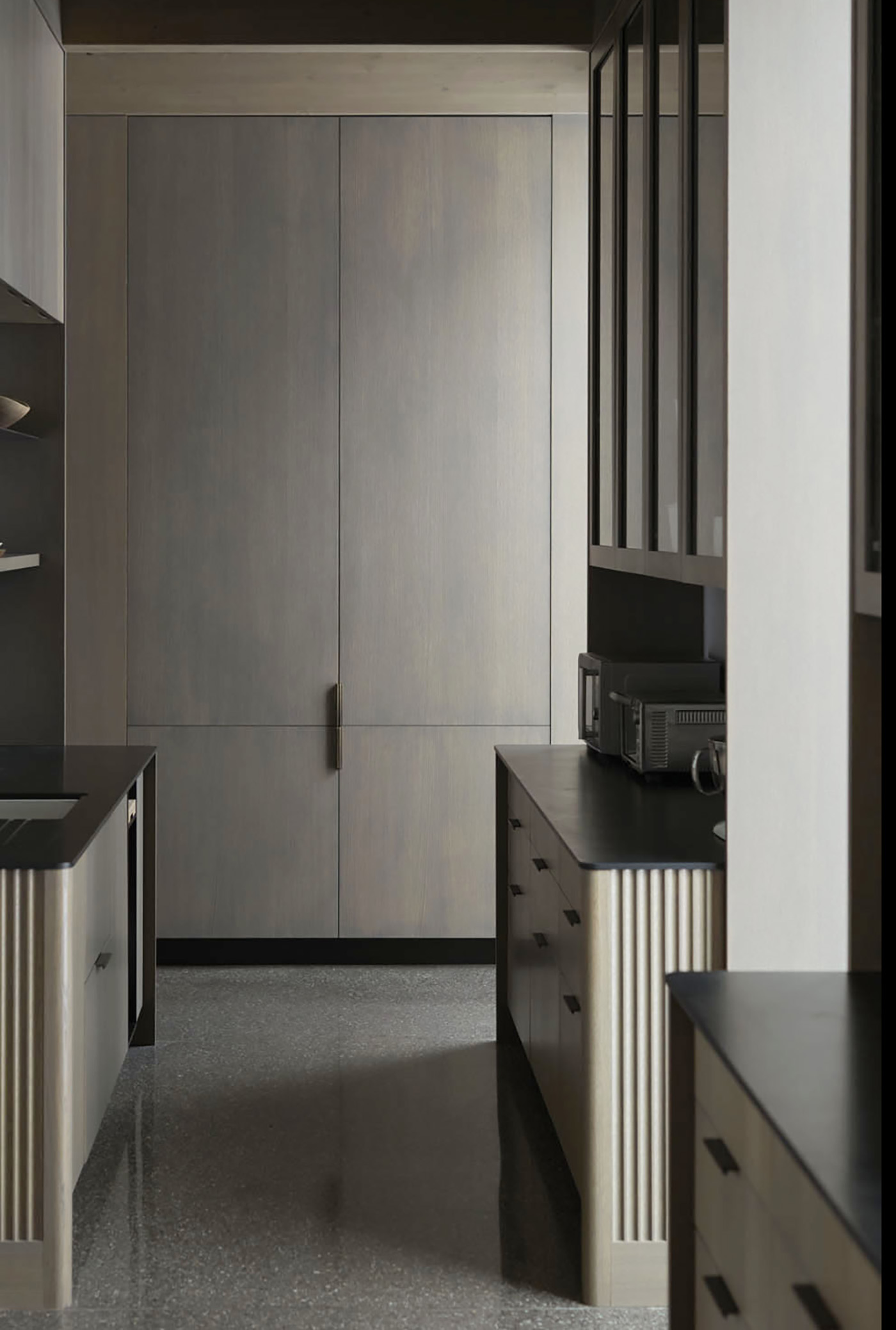 Integrated cabinets in a kitchen